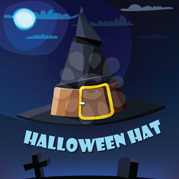 Halloween hat. A cartoon witch's hat