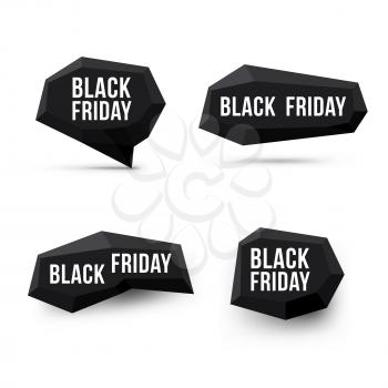 Black friday sale objects. Black friday signs. Black friday symbols.Vector