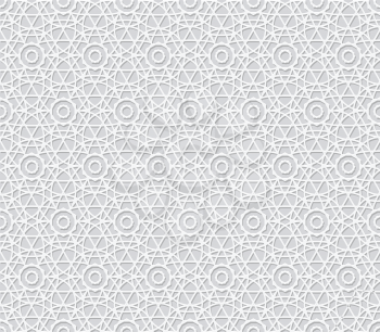 3D Background with Islamic Seamless Pattern. Vector illustration
