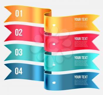 Set of Ribbon Banners. Wave Ribbons. Banner Infographic Template