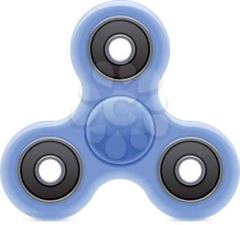Hand Fidget Spinner Toy. Stress and Anxiety Relief. Blue Plastic Toy