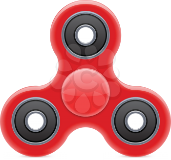 Hand Fidget Spinner Toy. Stress and Anxiety Relief. Red Plastic Toy