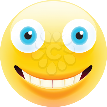 Slightly Smiling Face Emoji. Happy Emoticon. Laughing Tears Emoticon. Smile icon. Isolated Vector Illustration on White Background