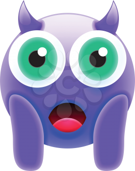 Face Screaming in Fear Devil Emoji. Scared Face Icon