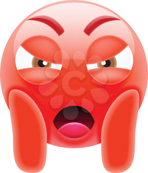 Mean Face Screaming in Fear Emoji. Scared Face Icon