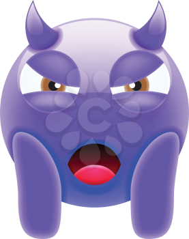 Mean Face Screaming Devil Emoji. Scared Face Icon