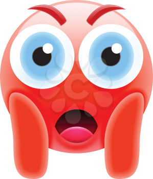 Red Face Screaming in Fear Emoji. Scared Face Icon