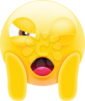 Face Screaming Emoji. Winking Face Icon
