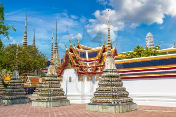 Wat Pho Temple in Bangkok in a summer day