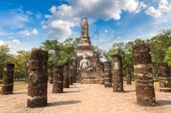 Traphang Ngoen Temple in Sukhothai historical park, Thailand in a summer day