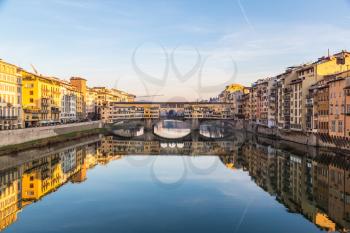The Ponte Vecchio bridge  in Florence in a summer day in Italy