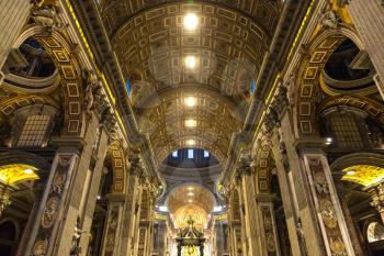 Interior of St. Peter Basilica in Vatican