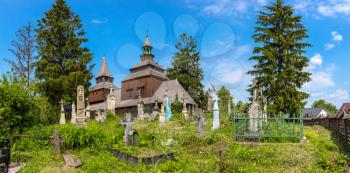 The oldest wooden church in Ukraine, Ivano-Frankivsk Region in a beautiful summer day, Ukraine