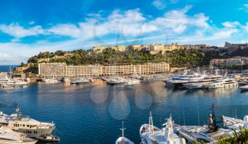 Luxury port Hercule in Monte Carlo in a beautiful summer day, Monaco