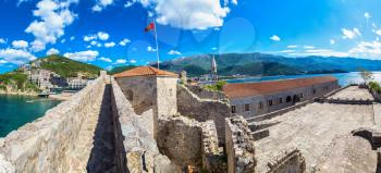 Panorama of Old town in Budva in a beautiful summer day, Montenegro