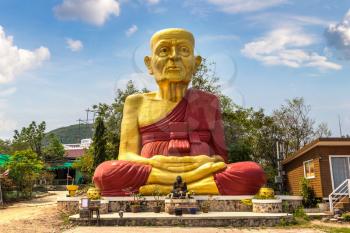 Buddha statue at Koh Lan island, Thailand in a summer day
