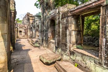 Banteay Kdei temple is Khmer ancient temple in complex Angkor Wat in Siem Reap, Cambodia in a summer day