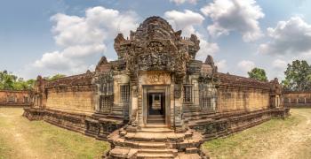 Panorama of Banteay Samre temple in complex Angkor Wat in Siem Reap, Cambodia in a summer day