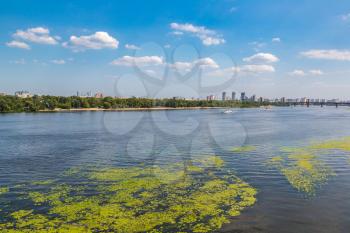 Dnieper river in Kiev, Ukraine in a beautiful summer day