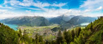 Panoramic view of Interlaken in a beautiful summer day, Switzerland