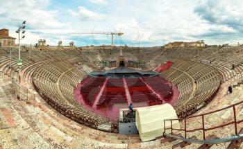 The Verona Arena - Roman amphitheatre in Verona in a beautiful summer day, Italy