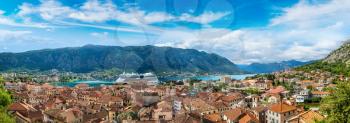 Panorama of Kotor in a beautiful summer day, Montenegro