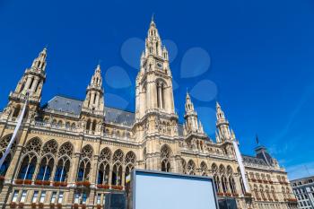 Rathaus (City hall) in Vienna, Austria in a beautiful summer day