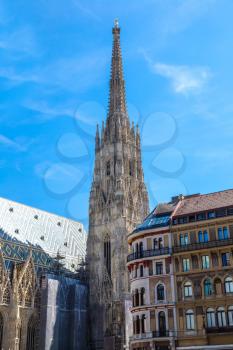 St. Stephen's Cathedral in Vienna, Austria in a beautiful summer day