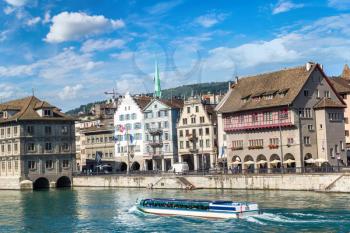 Historical part of Zurich in a beautiful summer day, Switzerland