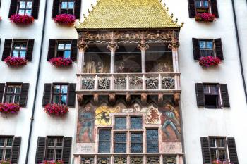 Goldenes dachl (Golden roof) in Innsbruck in a beautiful summer day, Austria