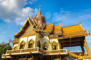 Wat Buppharam - Buddhists temple in Chiang Mai, Thailand in a summer day