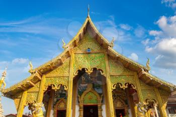 Wat Loi Khro - Buddhists temple in Chiang Mai, Thailand in a summer day
