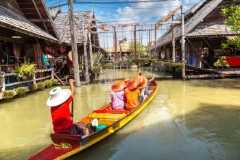 Floating Market in Pattaya, Thailand in a summer day