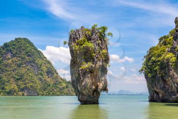 James Bond Island in Phang Nga bay, Thailand in a summer day
