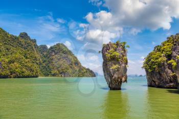James Bond Island in Phang Nga bay, Thailand in a summer day