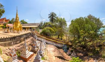 Panorama of  Red Temple - Wat Sila Ngu on Koh Samui island, Thailand in a summer day