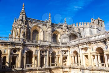 Medieval Templar castle in Tomar in a beautiful summer day, Portugal