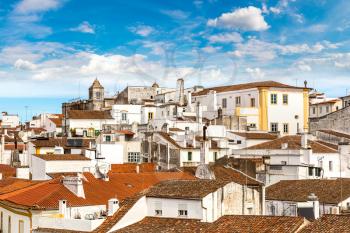Cityscape of Evora, Portugal in a beautiful summer day