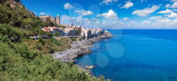 Coast of Cefalu in Sicily, Italy in a beautiful summer day