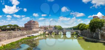 ROME, ITALY - JULY 26, 2017: Castel Sant Angelo in a summer day in Rome, Italy