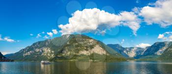 Hallstatt lake, Salzkammergut, Alps, Austria in a beautiful summer day