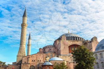 Hagia Sophia in Istanbul, Turkey in a beautiful summer day