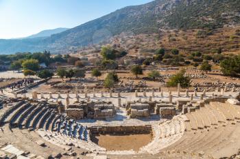 Odeon - small theater in ancient city Ephesus, Turkey in a beautiful summer day
