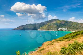 Panoramic view of  Phuket in Thailand in a summer day