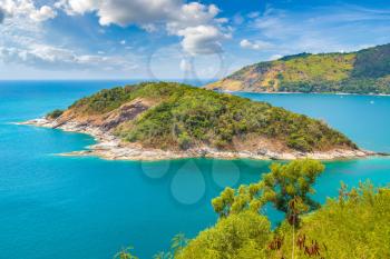 Phromthep Cape at Phuket in Thailand in a summer day