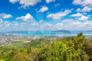 Panoramic view of  Phuket in Thailand in a summer day
