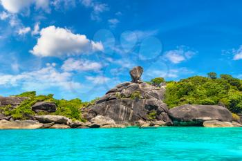 Tropical landscape on Similan islands, Thailand in a summer day