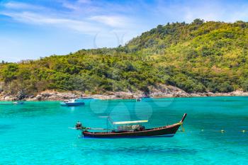 Racha (Raya) resort island near Phuket island, Thailand in a summer day