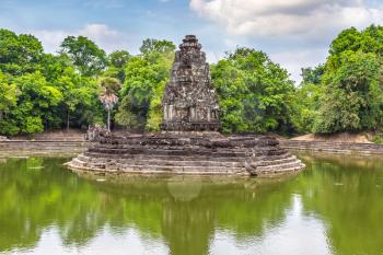 Neak Pean temple in complex Angkor Wat in Siem Reap, Cambodia in a summer day