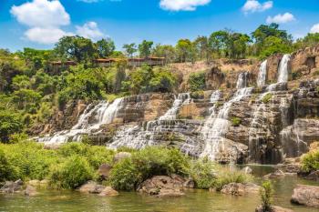 Pongour Waterfall near Dalat city, Vietnam in a summer day
